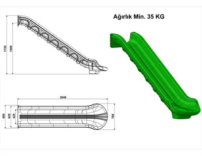 Düz Kaydırak H150 – 1.5 Metre Polietilen Park Kaydırağı