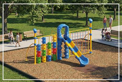 Düz Kaydırak İlaveli Silindir ve İp Tırmanma Elemanı