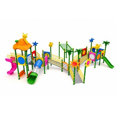 Inclusive Outdoor Playground with Mushroom-Shaped Roof – 11 x 13 m