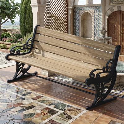 Aesthetic Curved Cast Aluminum Urban Bench