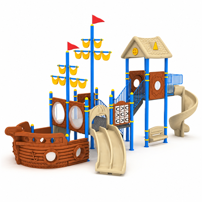 Gemi Temalı Çocuk Parkı, 10x5.5m, Çift Yelkenli Model