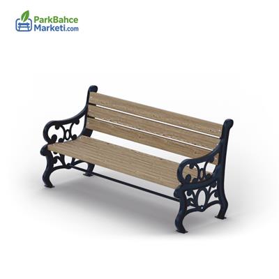 Geniş İşlemeli Kolçaklı Dış Mekan Oturma Bankı
