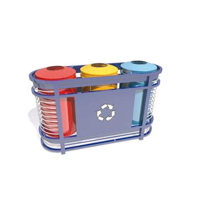 Triple Waste Sorting Bin – 174L Metal Recycling Unit