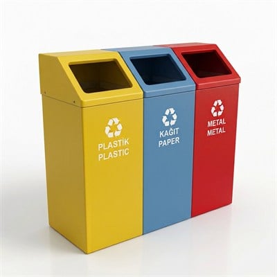 Geri Dönüşüm Atık Ünitesi Metal 3x40l