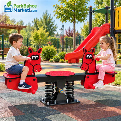 HDPE At Temalı İkili Tahterevalli ZP-314B | Çocuk Oyun Elemanı