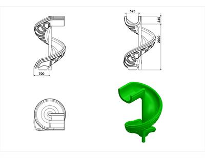 Spiral Slide h200 – Outdoor Playground Slide