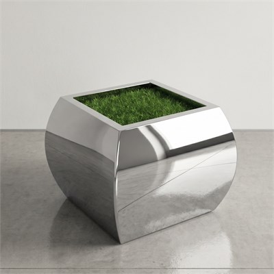 İç ve Dış Mekan Dekoratif Paslanmaz Metal Saksı 50x50x40 cm – 70 L-dekorsaksi-