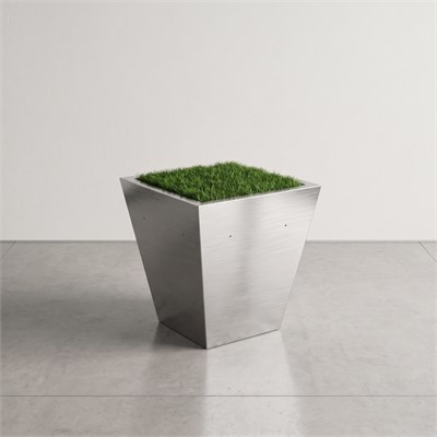 İç ve Dış Mekan Paslanmaz Çelik Saksı 40x40x40 cm – 45 L