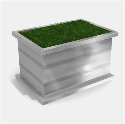 İç ve Dış Mekan Paslanmaz Çelik Saksı 66x46x40 cm – 96 L