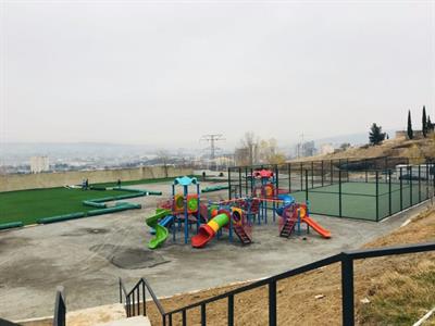 Çocuk Oyun Parkı 12x12m, Altı Kaydıraklı Salıncak İlaveli Model