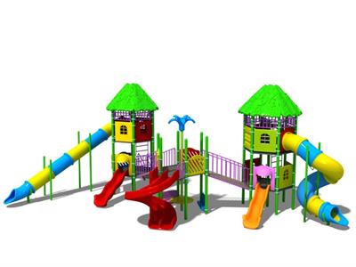 Çocuk Oyun Parkı 14.5x6m, İki Kuleli Mega Seri