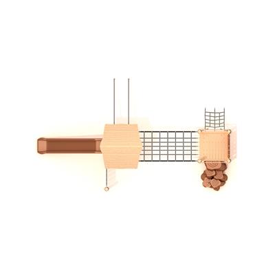 Ahşap Çocuk Oyun Parkı 6x4m, Halat Köprülü Model