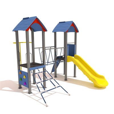 İki Kuleli Halat Köprülü Çocuk Oyun Grubu