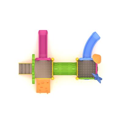 Dış Mekan Çocuk Oyun Grubu 4x4m, İki Kaydıraklı Model