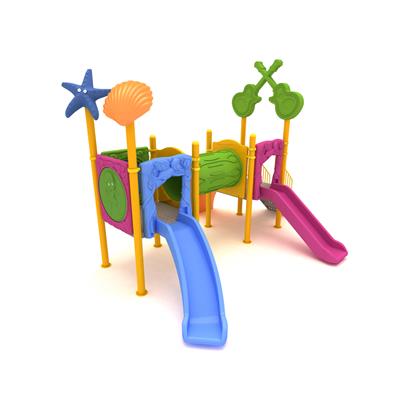 Dış Mekan Çocuk Oyun Grubu 4x4m, İki Kaydıraklı Model