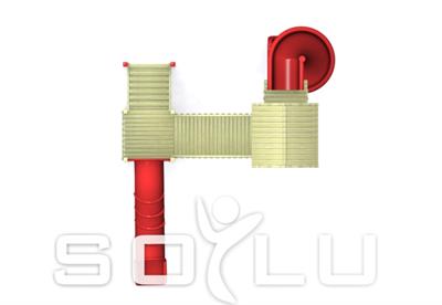 Ahşap Çocuk Parkı SGT101, İki Kuleli & Köprülü TOKİ Modeli 