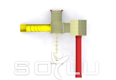 Ahşap Çocuk Oyun Parkı SGT103, İki Kuleli TOKİ Modeli