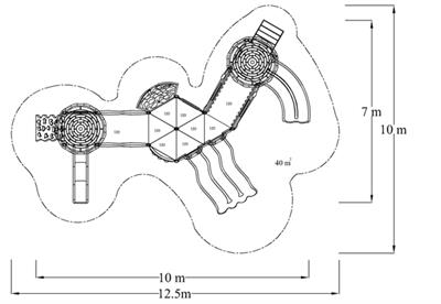 İki Kuleli Üç Kaydıraklı Çocuk Oyun Parkı