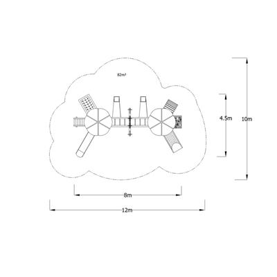 Ahşap Çocuk Oyun Parkı SG01, Üç Salıncaklı Model