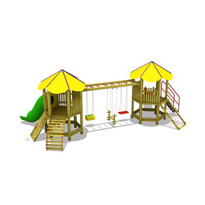 Ahşap Çocuk Oyun Parkı SG01, Üç Salıncaklı Model