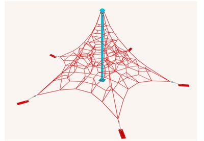 Çocuk Oyun Elemanı h4.5m 5 Ayaklı İp Tırmanma