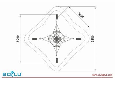 İp Tırmanma Oyun Parkı, h2.5m 4 Ayaklı