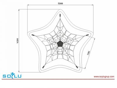 Çocuk Oyun Elemanı h6m 5 Ayaklı İp Tırmanma
