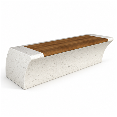 Kavisli Beton Oturma Bankı RDY-100 Ahşaplı Model
