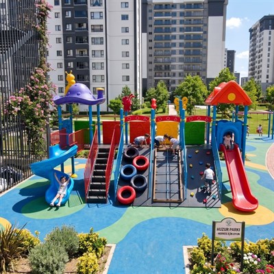 Kombine Tırmanmalı Çift Kaydıraklı Çocuk Oyun Parkı