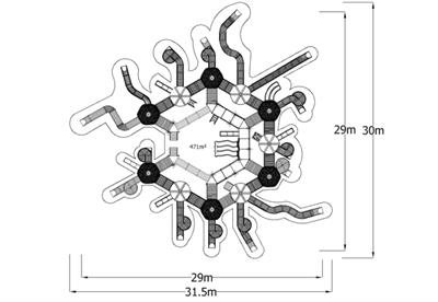 Mega Boy Çocuk Oyun Parkı, 11 Kuleli 29 x 29 m