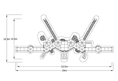 Mega Çocuk Oyun Parkı, 4 Kuleli 14.5 x 33.5 m