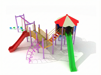 Metal Playground Set with Three Slides – BOS-25 (11x7.5m)