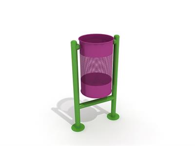 Dış Mekan Metal Çöp Kovası 30l Mor-Yeşil