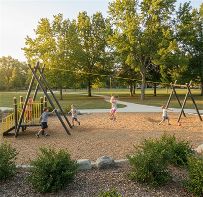 Mini Zip-line Oyun Ünitesi Kontrollü Macera Deneyimi - Teleferik 15 m