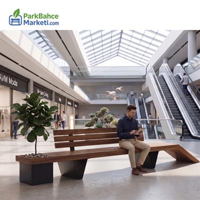 Modern Landscape Design Outdoor Wooden Bench with Planter
