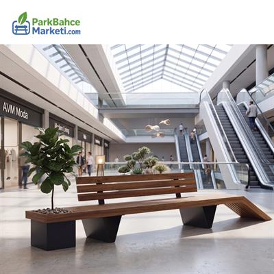 Modern Landscape Design Outdoor Wooden Bench with Planter