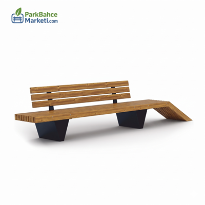 Modern Design Angled Form Wooden Bench