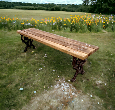 Motifli Döküm Oturma Bankı Arkalıksız 145cm