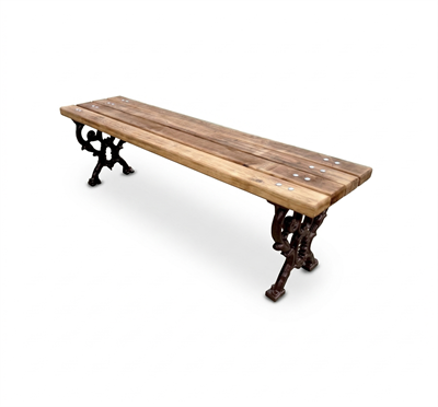 Decorative Cast Aluminum Backless Bench – 145 cm Outdoor Seating