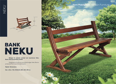 Ahşap Bahçe Bankı, Oturma Bankı 160 cm