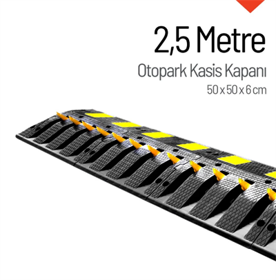 Otopark Kasis Kapanı 2.5 Metre Set - Tek Yönlü Araç Kapanı ve Hız Kasisi