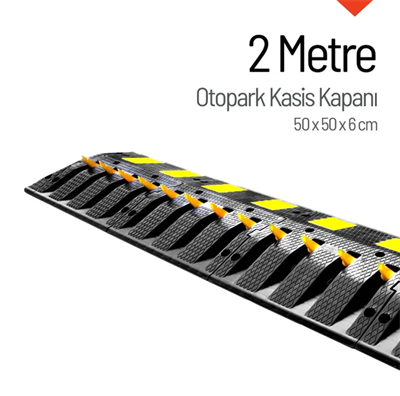 Otopark Kasis Kapanı 2 Metre Set - Tek Yönlü Araç Kapanı ve Hız Kasisi