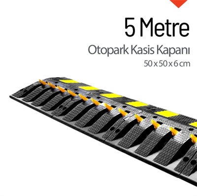Otopark Kasis Kapanı 5 Metre Set - Tek Yönlü Araç Kapanı ve Hız Kasisi