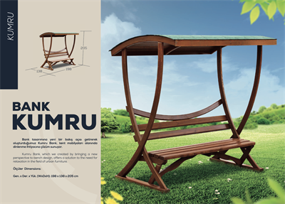 Wooden Bench with Roof – Kumru Model Outdoor Seating