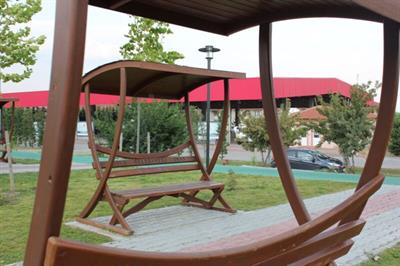 Wooden Bench with Roof – Kumru Model Outdoor Seating