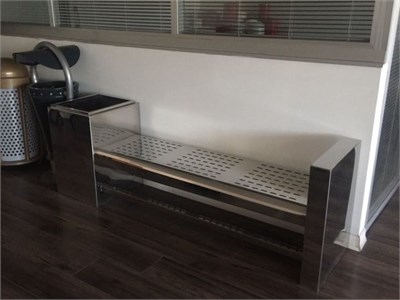 Paslanmaz Çelik Dış Mekan Oturma Bankı OTB-07  | Çiçeklikli Modern Tasarım