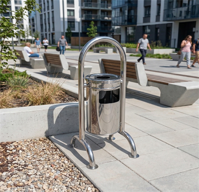 Paslanmaz Çöp Kovası 18l Yandan Kullanım Küllüklü