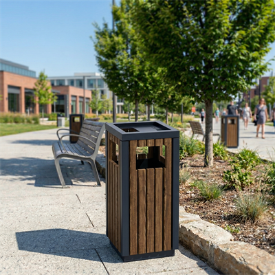 Pencereli Kare Tasarım Modern  Çöp Kutusu