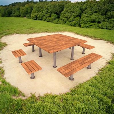 Custom Wooden Picnic Table, 180 cm – Four-Sided Seating Design