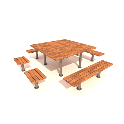 Custom Wooden Picnic Table, 180 cm – Four-Sided Seating Design